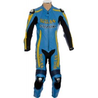 SUZUKI Replica Rizla Blue Motorcycle Leather Suit